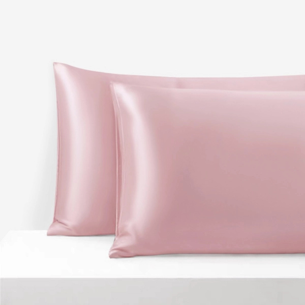 satin pillow case (1 pcs) - Pink غطاء وسادة ساتان (قطعة واحدة) - زهري 
